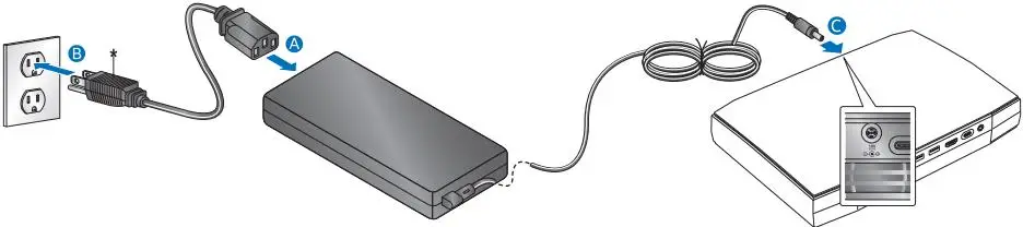 Intel NUC Kit NUC8i7HNK and NUC8i7HVK Connect the power cord