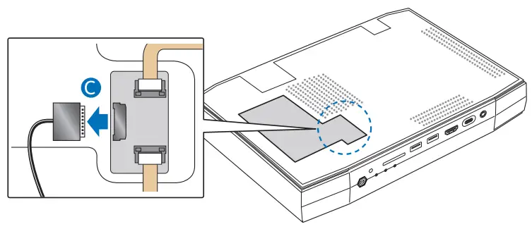 Intel NUC Kit NUC8i7HNK and NUC8i7HVK Detach the cable