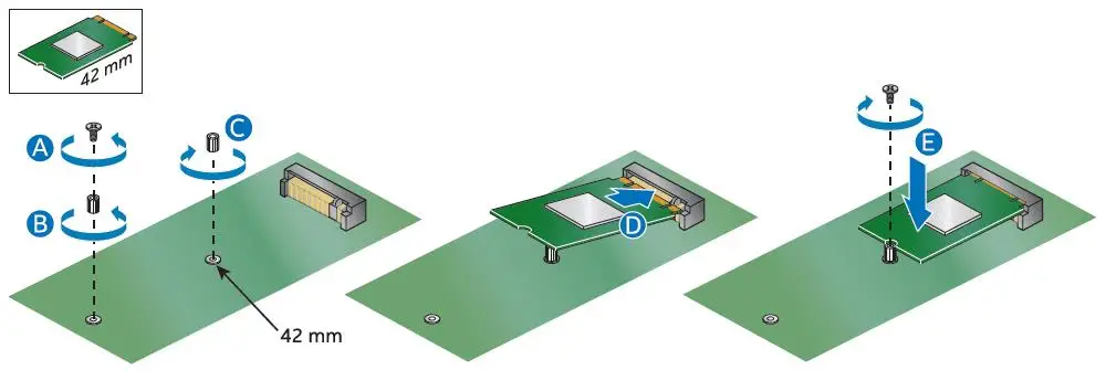 Intel NUC Kit NUC8i7HNK and NUC8i7HVK install a 42mm M.2 SSD