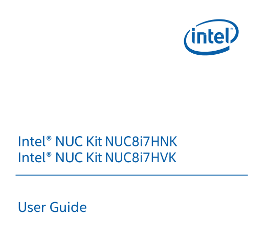 Intel NUC Kit NUC8i7HNK and NUC8i7HVK User Manual