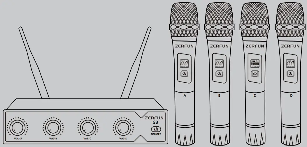 ZERFUN G8 Pro Wireless Microphone System