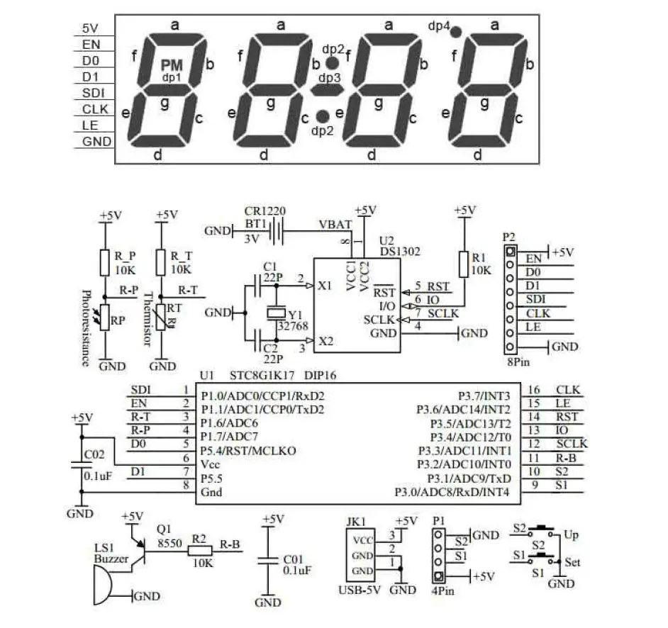 Treedix CAI201 1PCS Colorful Digital Clock Installation-1