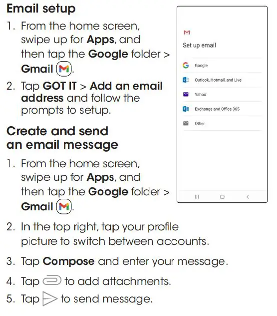 SAMSUNG SM-A037UZKZAIO Galaxy A03s Smartphone User Guide - Email