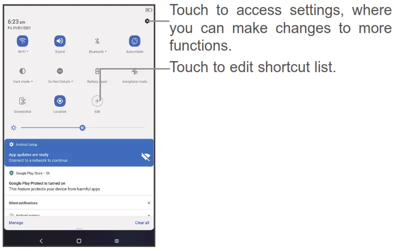 TCL 9032 Tablet PC - settings