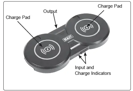 SEALEY WCB4 5V-2A Double Wireless Charging Base FIG 1