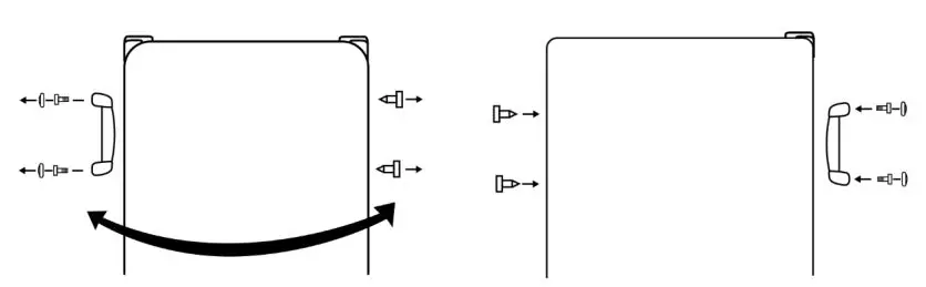 Russell Hobbs RH54FR3FZ144 Upright 55cm Wide Freezer Instruction Manual - Change the side of the door the handle is installed on