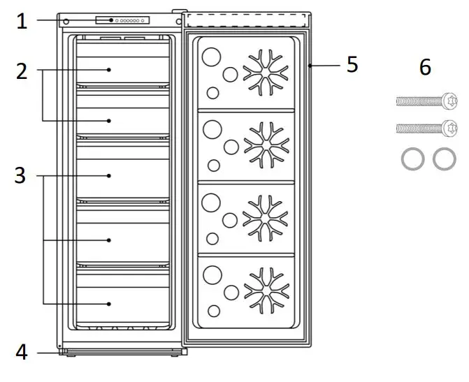 Russell Hobbs RH54FR3FZ144 Upright 55cm Wide Freezer Instruction Manual - Product Overview
