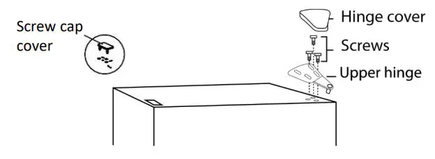 Russell Hobbs RH54FR3FZ144 Upright 55cm Wide Freezer Instruction Manual - Remove the hinge cover