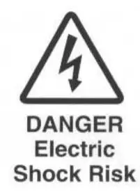 Russell Hobbs RH54FR3FZ144 Upright 55cm Wide Freezer Instruction Manual - Warning Risk of Electric shock icon