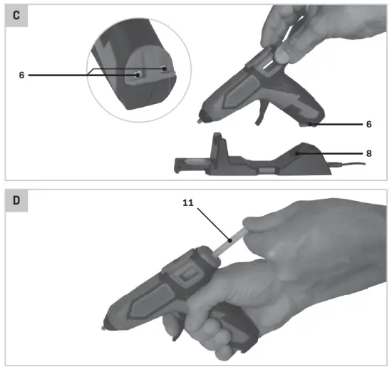 VONROC GG502DC Cordless Glue Gun fig 3