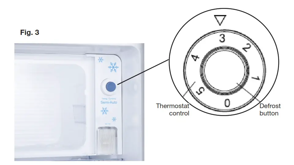 STIRLING 158L Bar Fridge Product Thermostat control