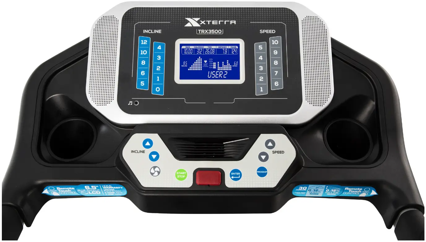 XTERRA TRX3500 Fitness Treadmill - Console