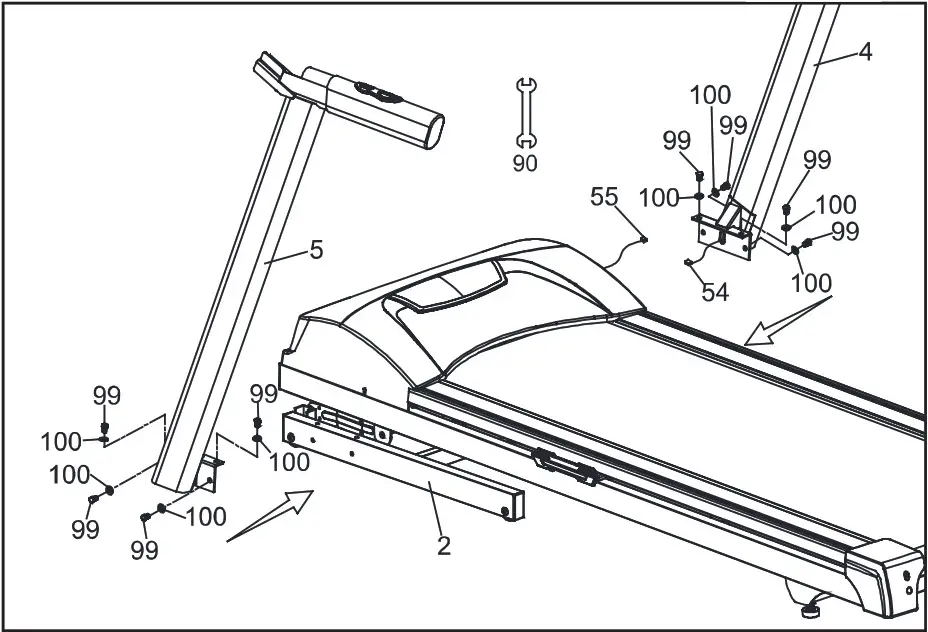 XTERRA TRX3500 Fitness Treadmill - Left and Right Uprights