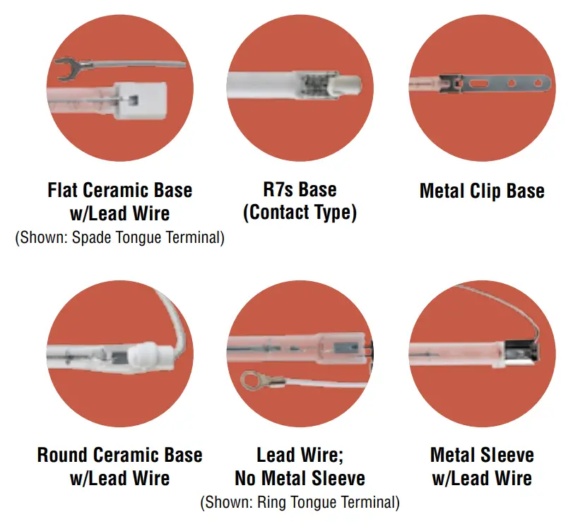 USHIO Quartz Infrared Heater Lamps -