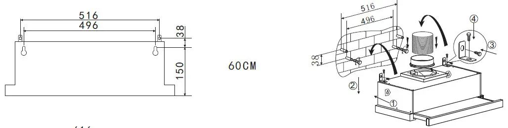 CANDY Cooker Hood - L-shaped bracket