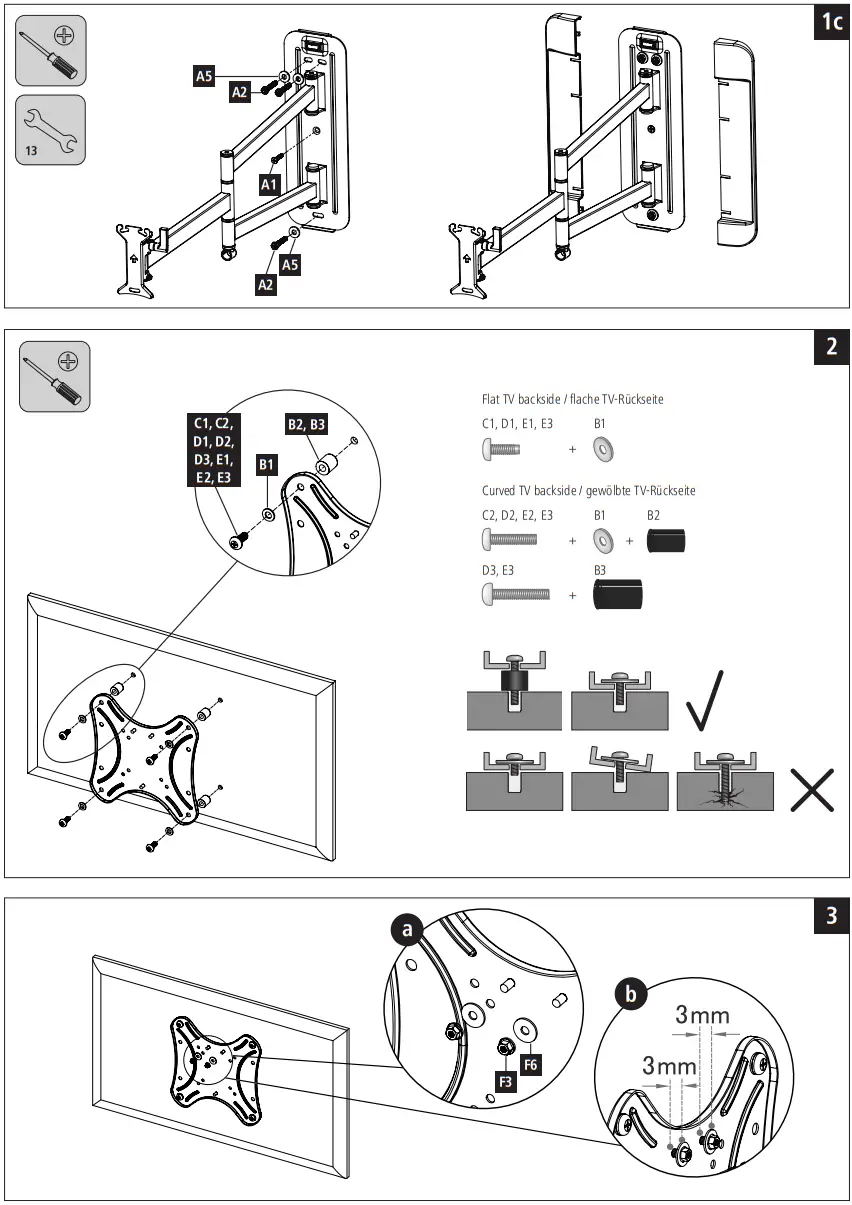 hama 00108732 Full Motion TV Wall Bracket - 11