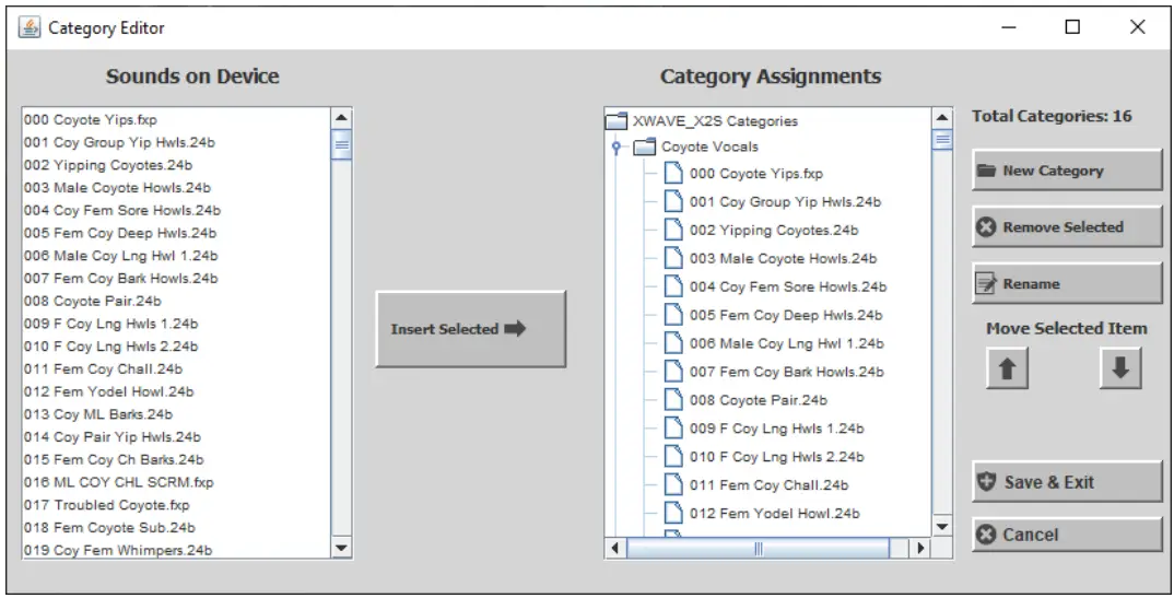 FOXPRO Programming Utility JE Software - Category Editor