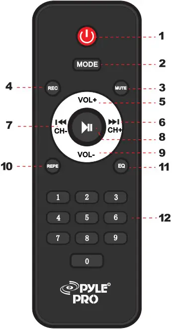 PYLE PWMA1099A 10 Inch Portable Wireless BT Streaming PA Speaker System - REMOTE CONTROL