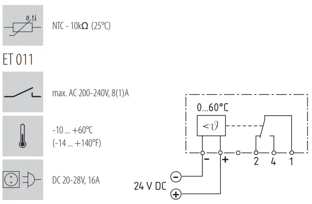 STEGO ET 011 Electronic Thermostat - NTC