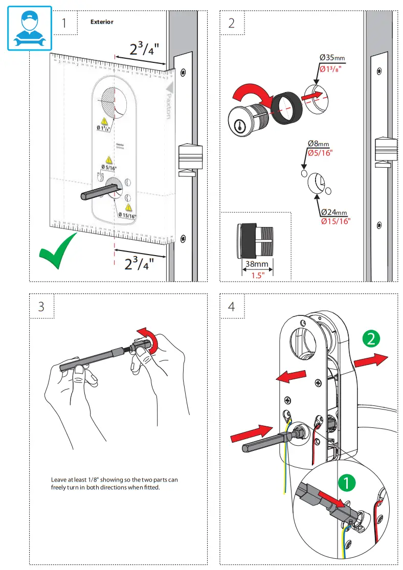 Paxton Access ins 30230 Mortise Galaxy Black PaxLock Pro - Fig2