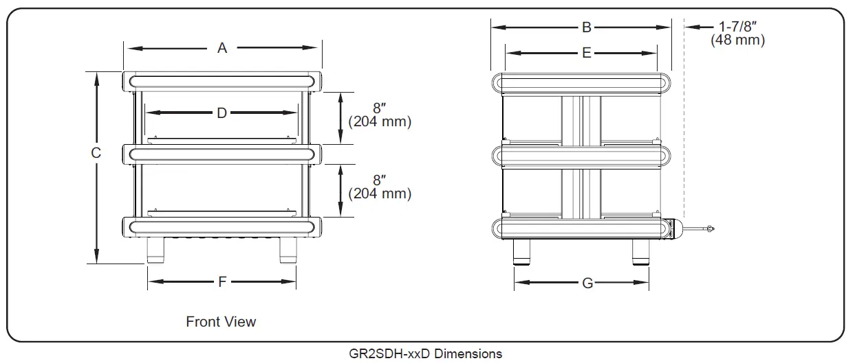 Hatco GR2SD Series Glo-Ray Designer Merchandising Warmers FIG 6