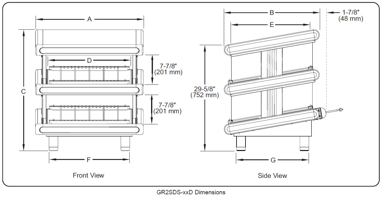 Hatco GR2SD Series Glo-Ray Designer Merchandising Warmers FIG 8