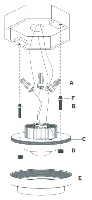 RALPH LAUREN RL 4127 Grant 4.5 Inch Solitaire Flush Mount