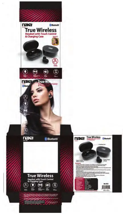 True Wireless Headset NE-983 With Touch Control & Charging Case Specifications Manual 2