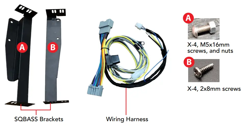 DS18 JK-SQBASSHARNESS Under seat Amplified Subwoofer - fig 1