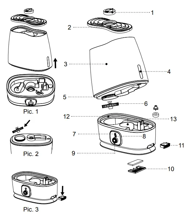 BRAYER BR4702 Ultrasonic Humidifier fig