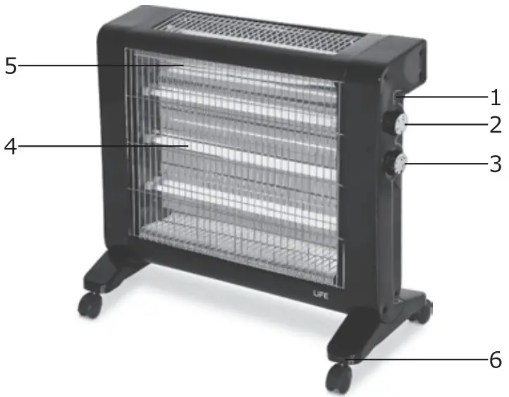 LiFE Winter 2150W Electric Quartz Heater - Figure