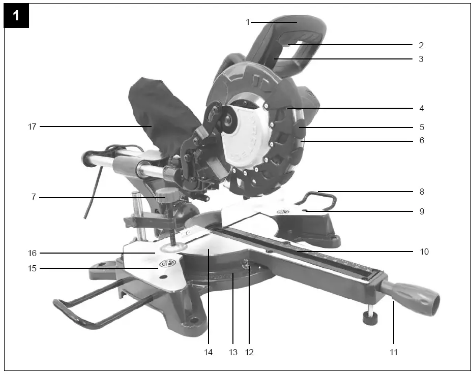 scheppach HM80Lxu Sliding Cross Cut Mitre Saw 2