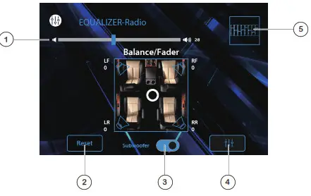 JENSEN DVD Multimedia Receiver CDR6221 -Balance Fader Settings