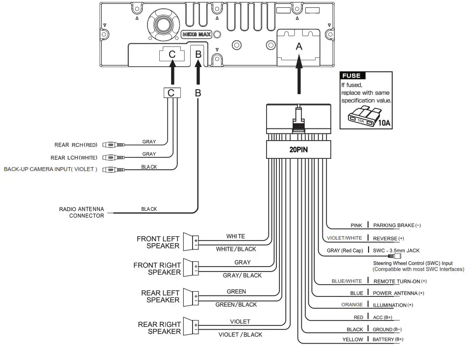 JENSEN CDR171 DVD Multimedia Receiver - Wiring Diagram