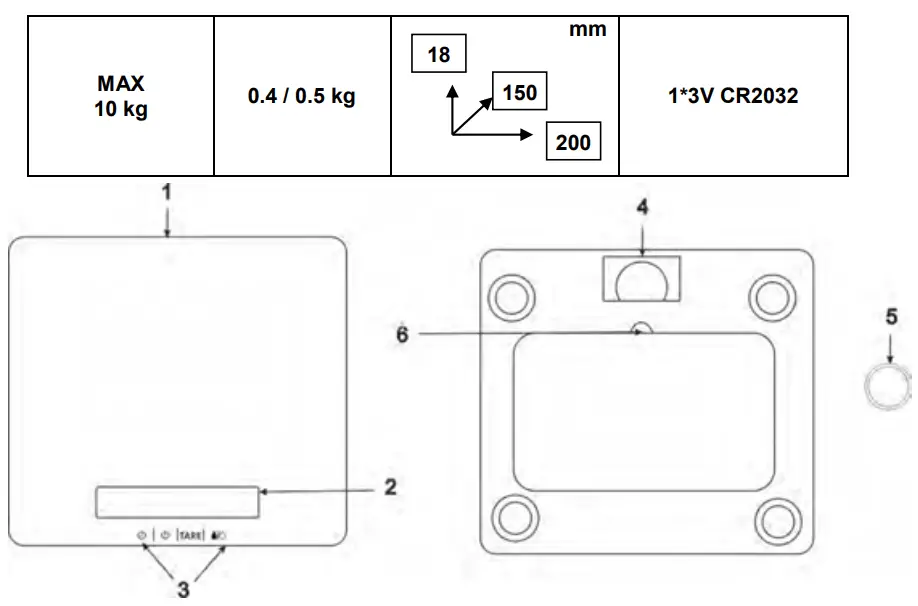 SCARLETT SC KS57P48 Kitchen Scale - DESCRIPTION
