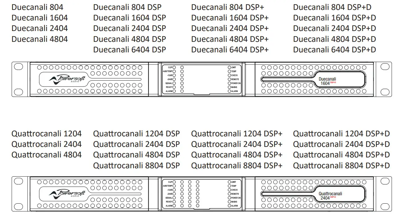 Powersoft Duecanali and Quattrocanali Series - warning