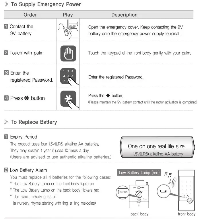 Yale YDR3110 Smart Door Lock - Emergency Power