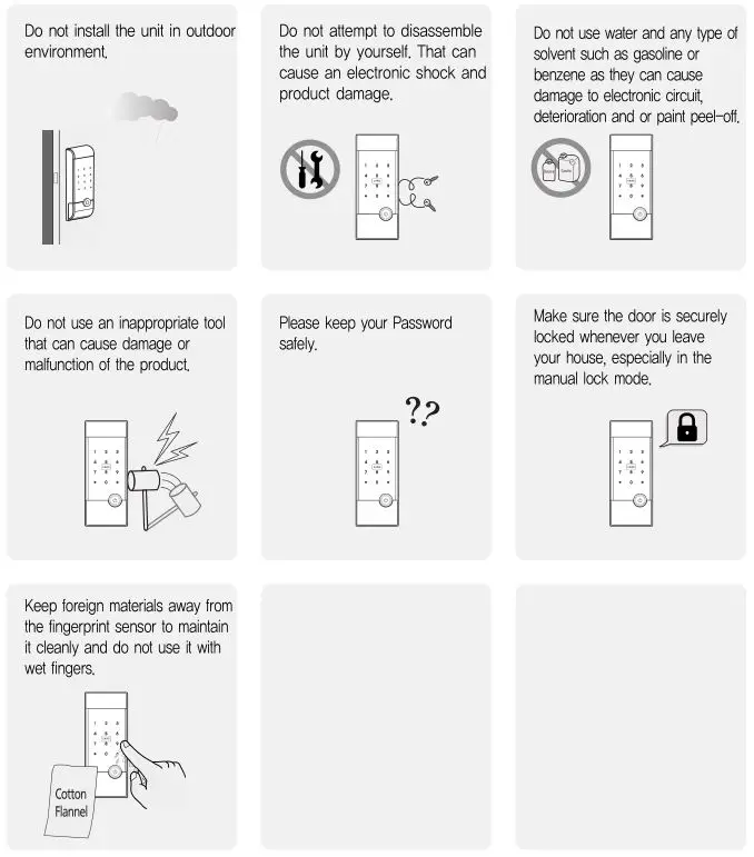 Yale YDR3110 Smart Door Lock - Safety Caution