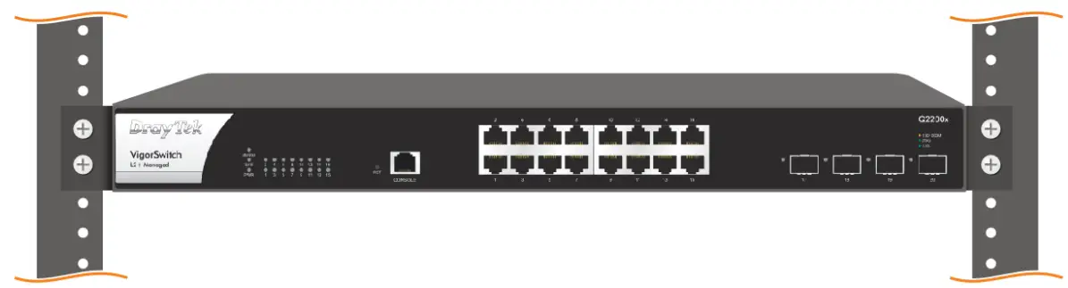 DrayTek VigorSwitch Q2200x L2 Managed Switch - Mounted 1