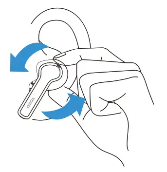 TOZO NC2 Hybrid Active Noise Cancelling Wireless Earbuds -effect