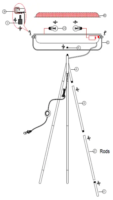 TREND TF70051 58 Inch Tall Tripod Floor Lamp-fig2