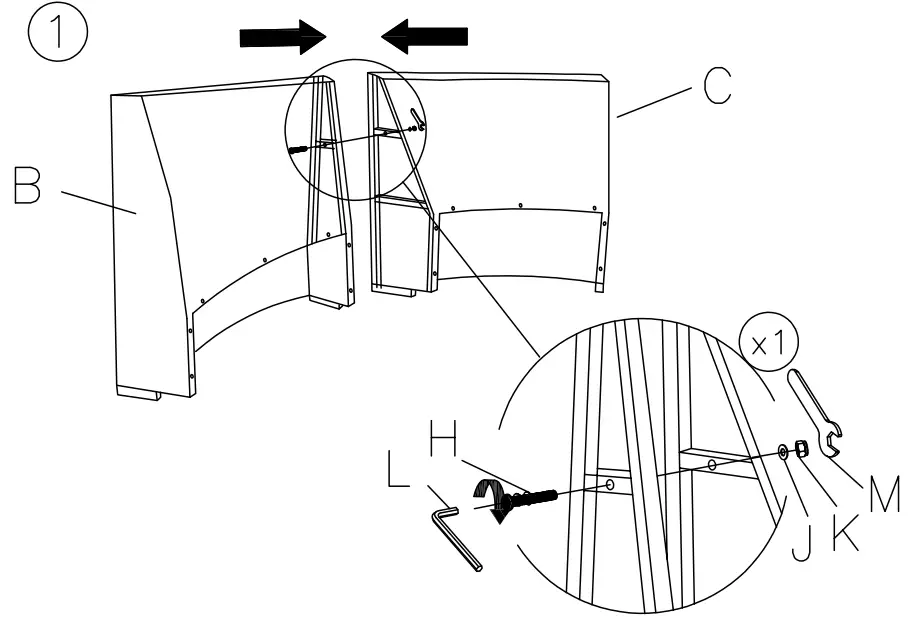 ASHLEY P459-861 Furniture Harbor Court Curved Loveseat-FIG3