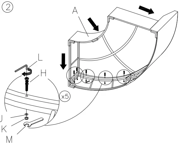 ASHLEY P459-861 Furniture Harbor Court Curved Loveseat-FIG4
