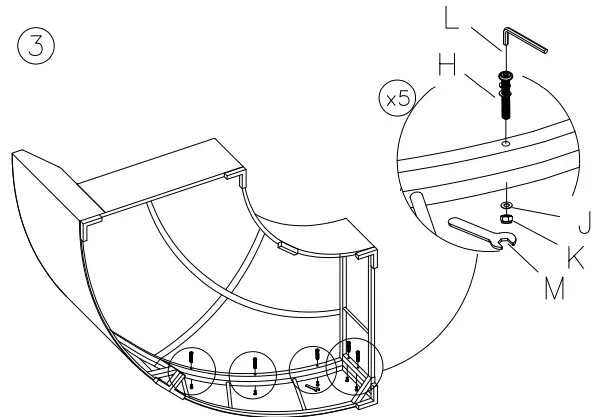 ASHLEY P459-861 Furniture Harbor Court Curved Loveseat-FIG5
