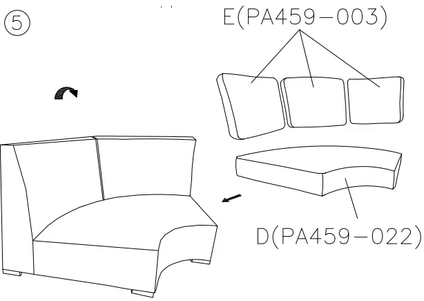 ASHLEY P459-861 Furniture Harbor Court Curved Loveseat-FIG7