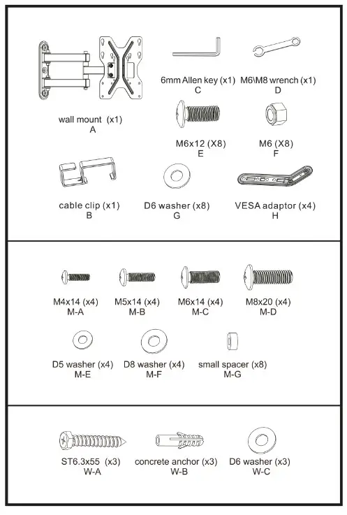 EPMUKABL 32 Inch 55 Inch Articulating TV Wall Mount Bracket - 1