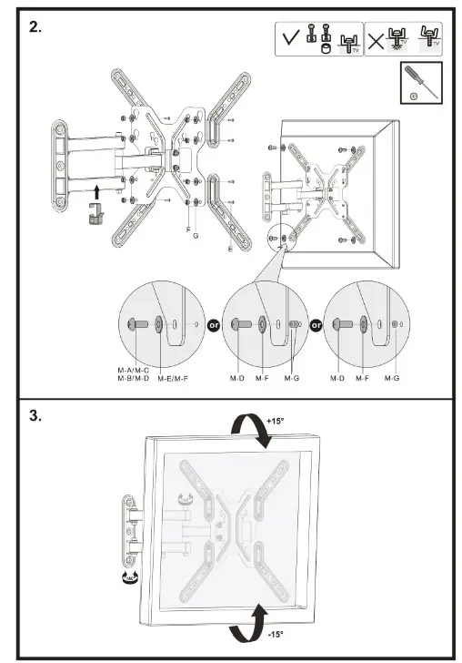 EPMUKABL 32 Inch 55 Inch Articulating TV Wall Mount Bracket - 3