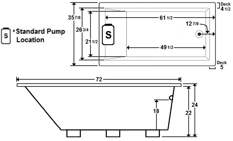 Laurel-Mountain-7236PW064-PARKER-7-72-Inch-x-36-Drop-In-Acrylic-Whirlpool-fig-2