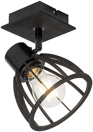 QAZQA 102378 Fotu Industrial Wall Lamp Black