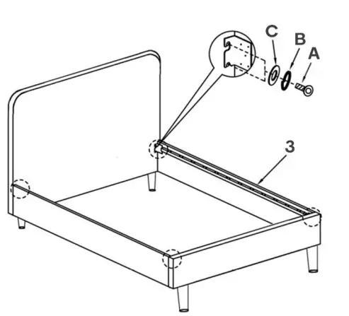 kogan OVVAILVLNSA Ovela Vail Velvet Bed 4